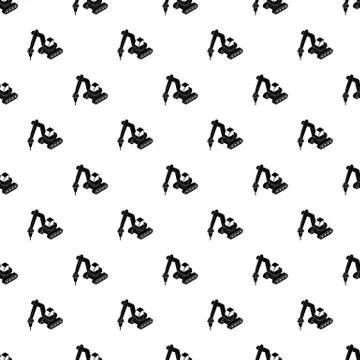 Drill tractor pattern vector seamless Stockillustratie