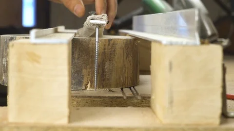 The drill turns the screws Stock Footage 85627433