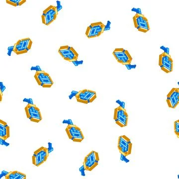 Drill vice isometric icon seamless pattern Stock Illustration