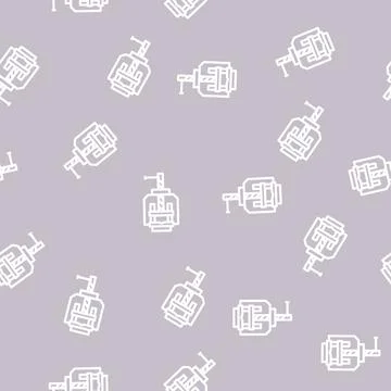 Drill vice line vector seamless pattern Stock Illustration