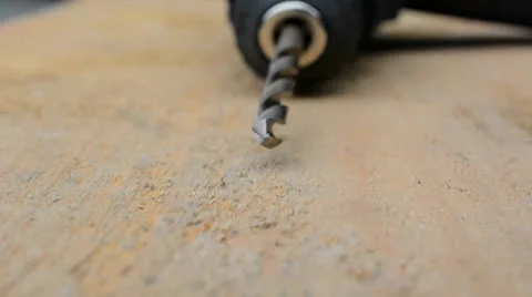 Drill with wood drill Stock Footage 25260756