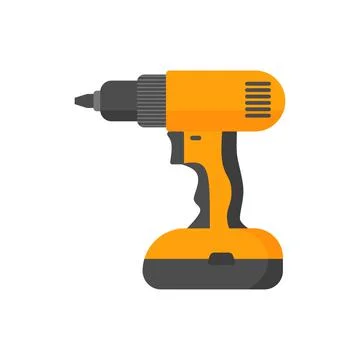 Drill. Working tool Illustration in flat style. Stock Illustration