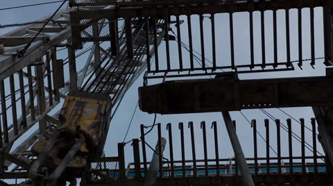 Driller mounting drill pipe Stock Footage 58087002