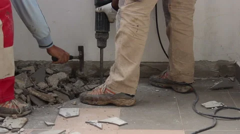 Drilling and cleaning Stock Footage 46689453