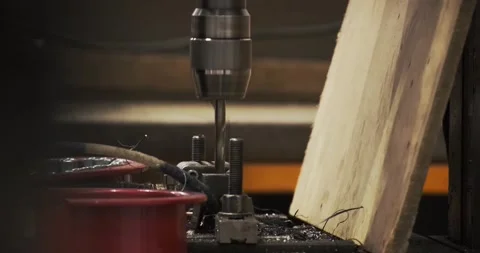 Drilling and milling CNC in workshop. Professional skilled metal work factory Video stock 170161876