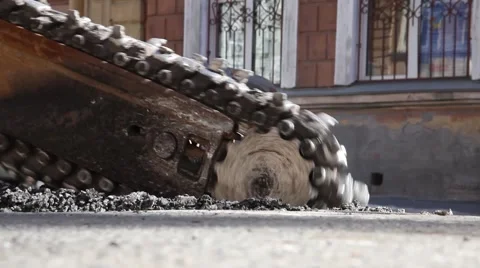 Drilling asphalt Stock Footage 6485145