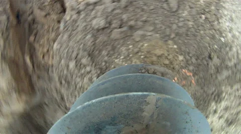 Drilling with an Auger - POV (part 1) Stock Footage 1076200