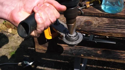 Drilling bearing seats with Stock Footage 334050825