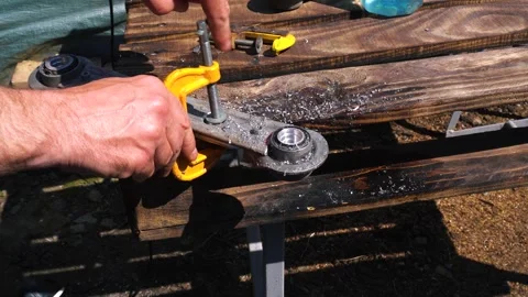 Drilling bearing seats with Stock Footage 334051135