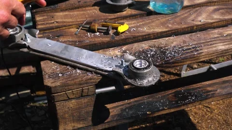 Drilling bearing seats with Stock Footage 334051253