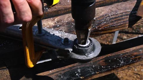 Drilling bearing seats with Stock-Footage 334051299