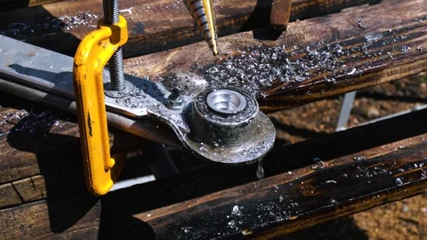 Drilling bearing seats with Stock Footage 334051389