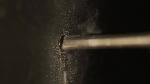 Drilling ceramic tile. Drill bit rotating in slow motion, professional drill Stock Footage 246927407