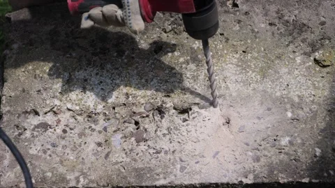 Drilling concrete block in slow motion Video stock 275297769