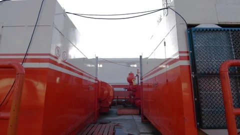 Drilling fluid circulation system tanks Stock Footage 73439386