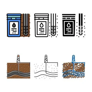 Drilling fluids color icon variations vector Stock Illustration