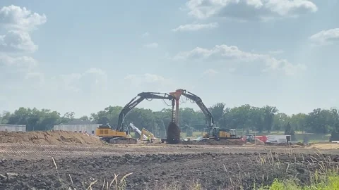 Drilling Footing for Building Stock Footage 244431595