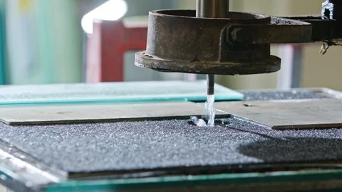 Drilling Glass Process Stock Footage 93018687
