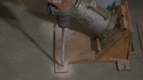 Drilling Hole in Concrete Close Up Stock-Footage 100614298