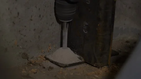 Drilling Hole in Concrete Fast Stock Footage 100614722