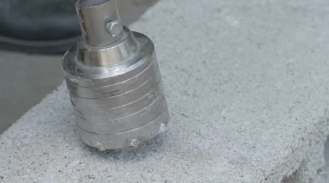 Drilling hole in concrete plank Stock-Footage 7769224