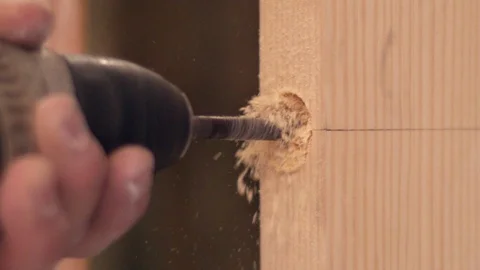 Drilling hole for a lock 库存影片 94932125