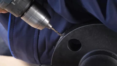 Drilling a hole in a part Stock Footage 281066637