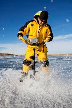 Drilling a hole Foto stock