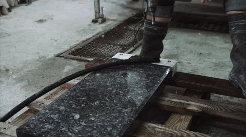 Drilling a hole in stone plate 스톡 동영상 68071793