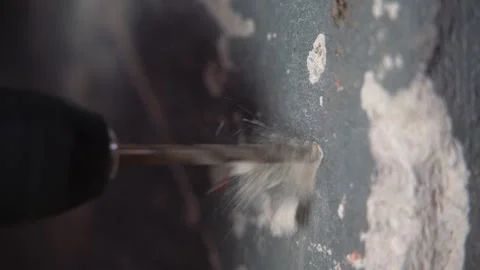 Drilling hole into wall with machine Stock Footage 161166152