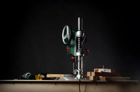 Drilling machine and table tools. Stock Photos