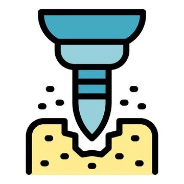 Drilling machine breaking ground, construction and industrial power tools Stock Illustration