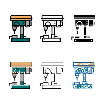 Drilling machine color edition icon vector Stock Illustration