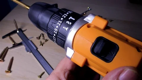 Drilling Machine – Cordless Electric Drill Stock Footage 120005516
