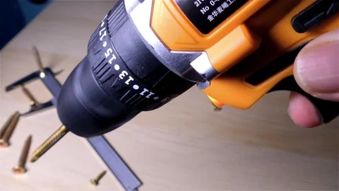 Drilling Machine – Cordless Electric Drill Stock Footage 120005601