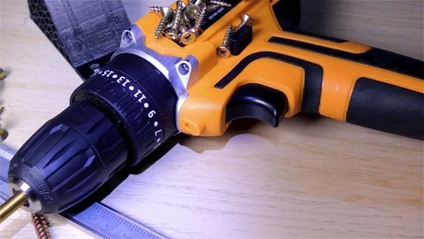 Drilling Machine – Cordless Electric Drill Stock Footage 120005660