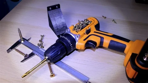 Drilling Machine – Cordless Electric Drill Stock Footage 120005670