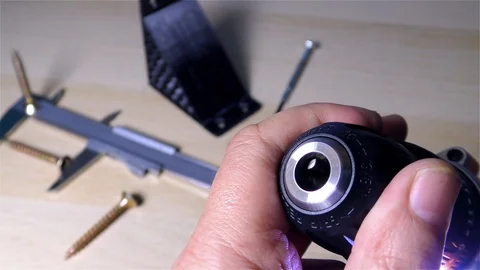 Drilling Machine – Cordless Electric Drill Stock Footage 120005978