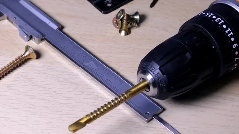 Drilling Machine – Cordless Electric Drill Stock Footage 120006147