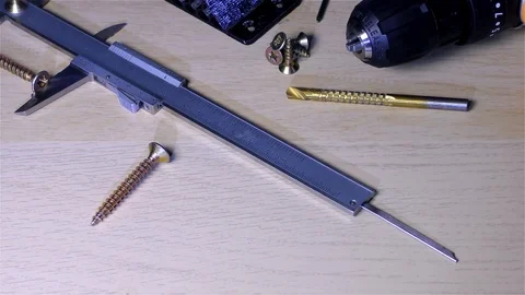 Drilling Machine – Cordless Electric Drill Stock Footage 120006340