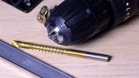 Drilling Machine – Cordless Electric Drill Stock Footage 120006346