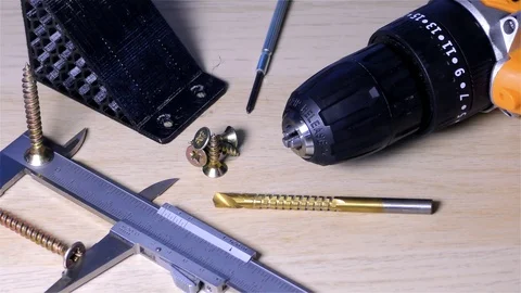 Drilling Machine – Cordless Electric Drill Stock Footage 120006490