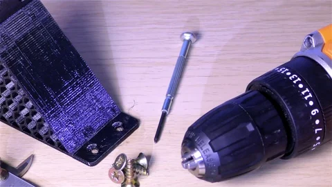 Drilling Machine – Cordless Electric Drill Stock Footage 120006516