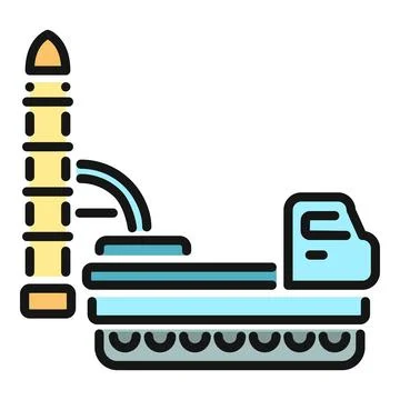 Drilling machine with crawler tracks on construction site Stock Illustration