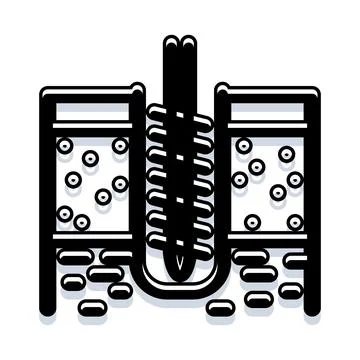 Drilling machine extracting resources from underground Stockillustratie