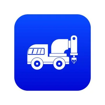 Drilling machine icon digital blue Stock Illustration