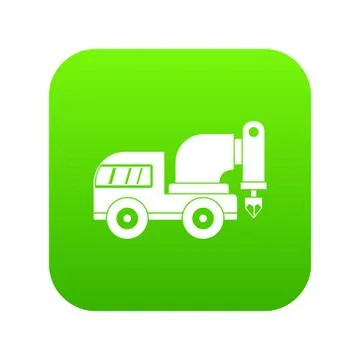 Drilling machine icon digital green Stock Illustration