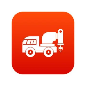 Drilling machine icon digital red Stock Illustration