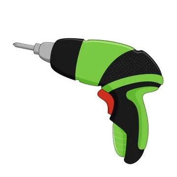 Drilling machine isolated on white background. Vector illustration. Stock Illustration