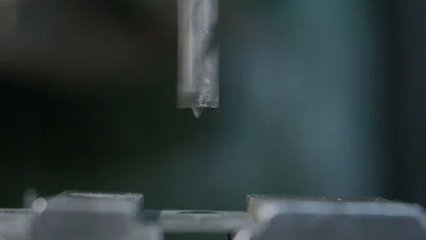 Drilling Machine processes the metal, cut out the shape Stock Footage 81728116